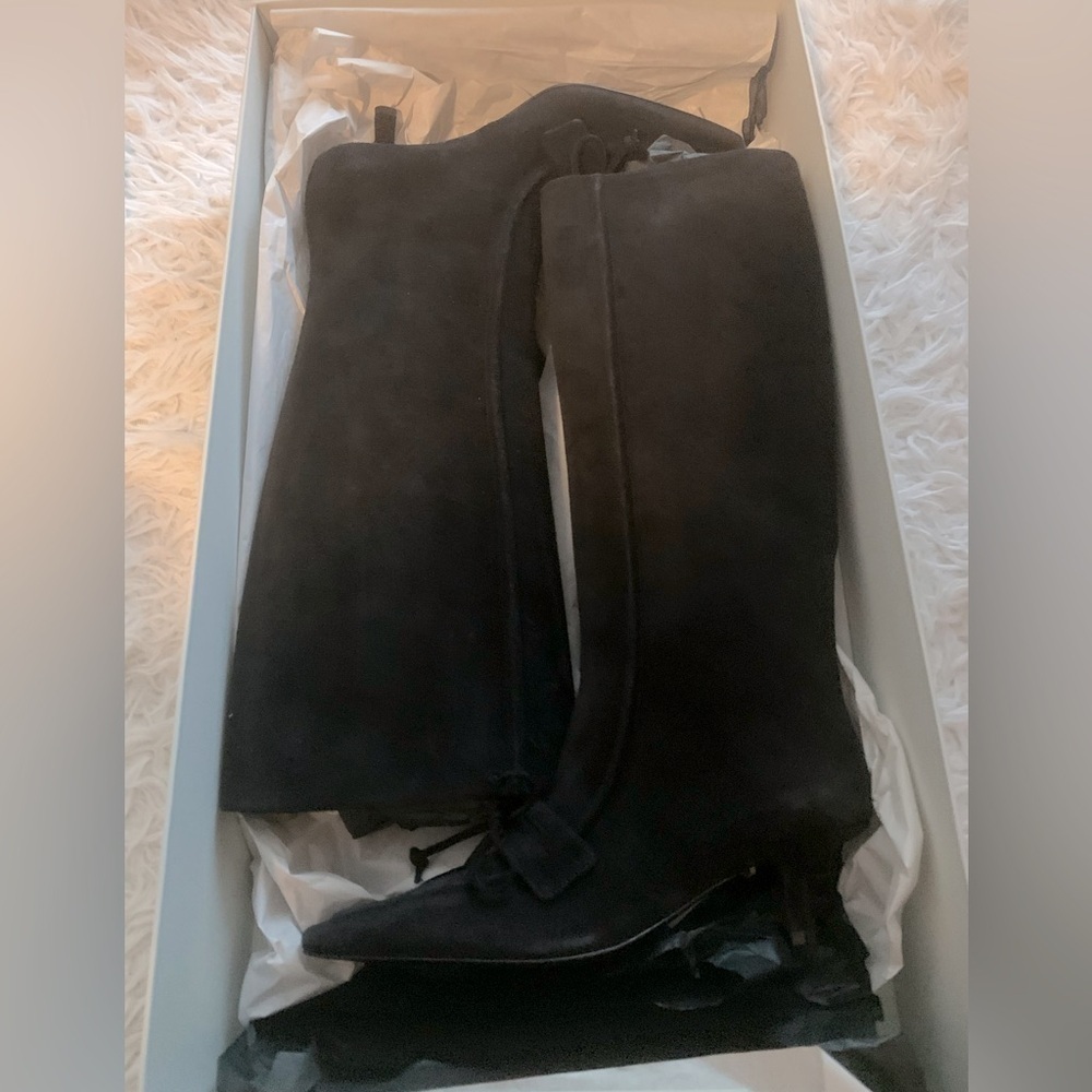 Burberry Storm 50mm suede boots in black NWT - Picture 11 of 12